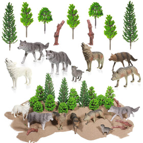 Sratte woodland wolf figurine close-up showing detailed resin wolves for imaginative play