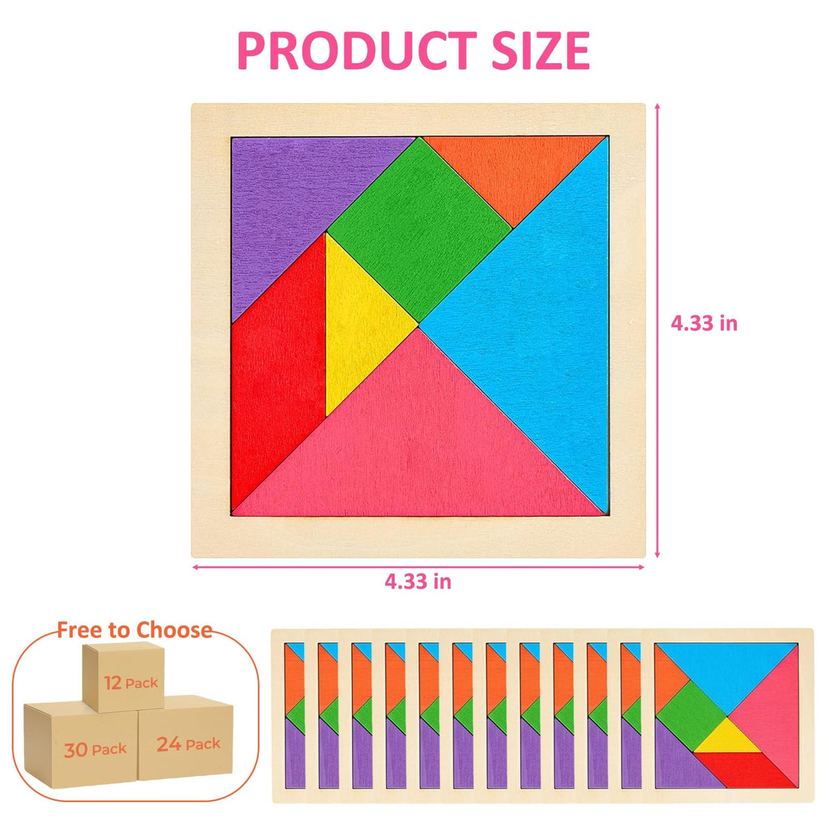 SRENJU SINU tangram puzzle with bright colors promotes pattern recognition.