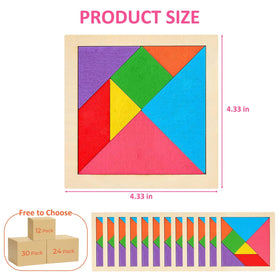 SRENJU SINU tangram puzzle with bright colors promotes pattern recognition.