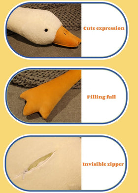 Srutirbo giant goose plush as hug pillow for relaxation and comfort.