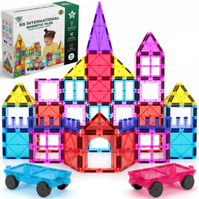SS INTERNATIONAL magnetic tiles 100-piece set for creative construction and early STEM skills