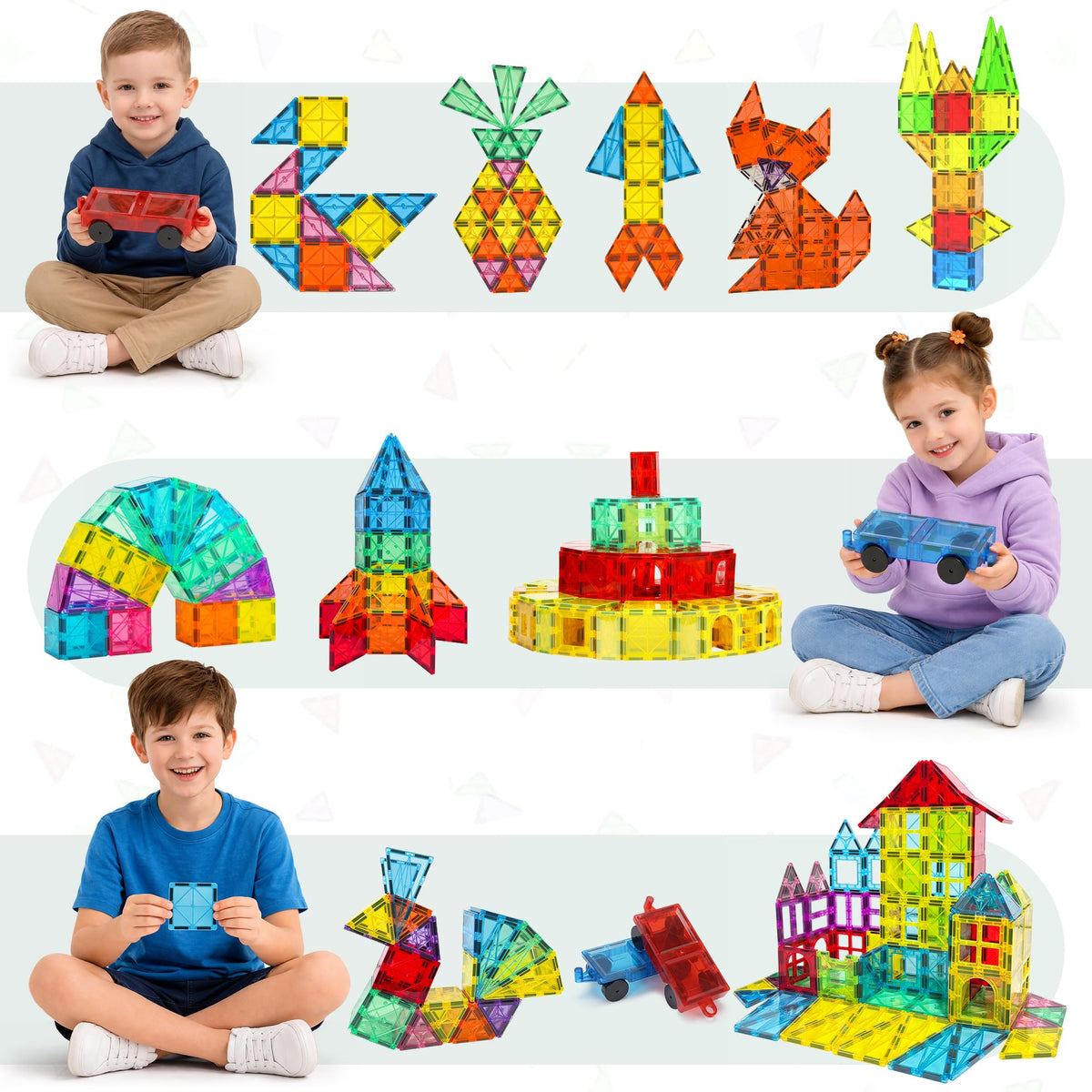 SS INTERNATIONAL magnetic tiles imaginative building sessions boost creativity and fine motor skills