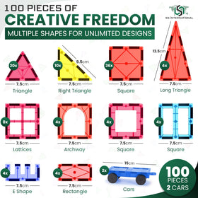 SS INTERNATIONAL magnetic tiles strong magnets ensure quick connections and durable 2D and 3D designs