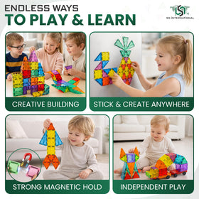 SS INTERNATIONAL magnetic tiles travel-friendly kit ideal for on-the-go learning