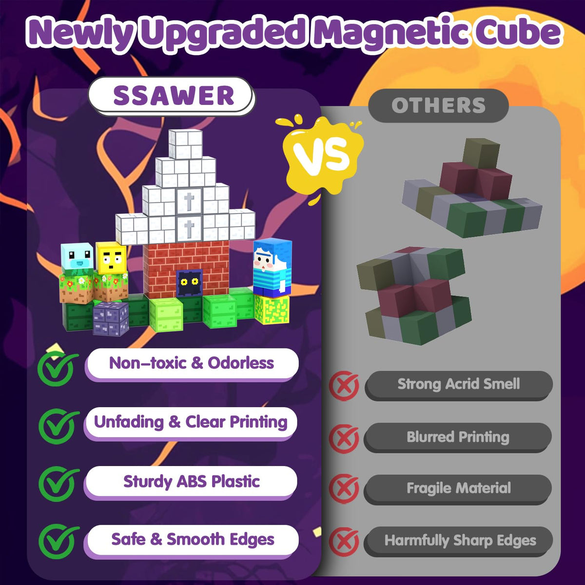 SSAWER Colorful magnetic blocks support STEM exploration through hands-on play.