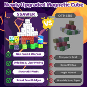 SSAWER Colorful magnetic blocks support STEM exploration through hands-on play.