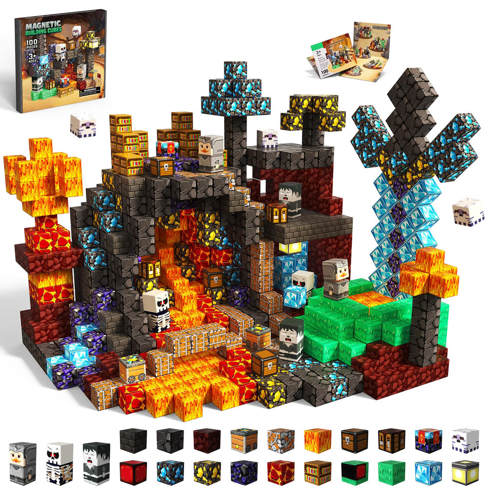 SSAWER magnetic blocks 100pcs set for versatile creative play and STEM learning