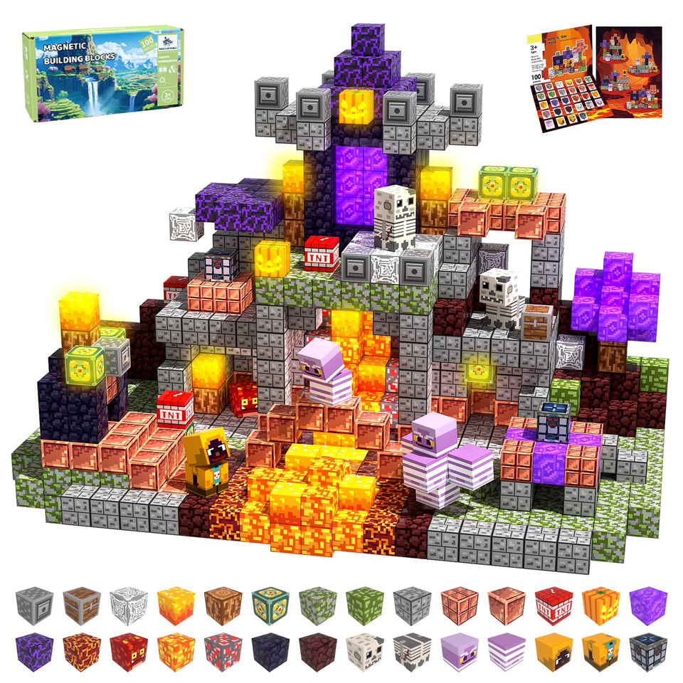 SSAWER magnetic blocks 100pcs set for open-ended learning and creativity