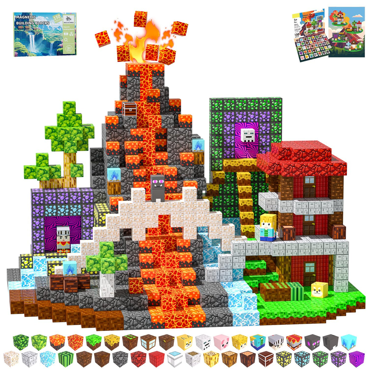 SSAWER magnetic blocks 150pcs with storybook patterns for guided creativity