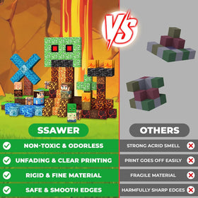 SSAWER magnetic blocks use premium ABS for safe, durable play