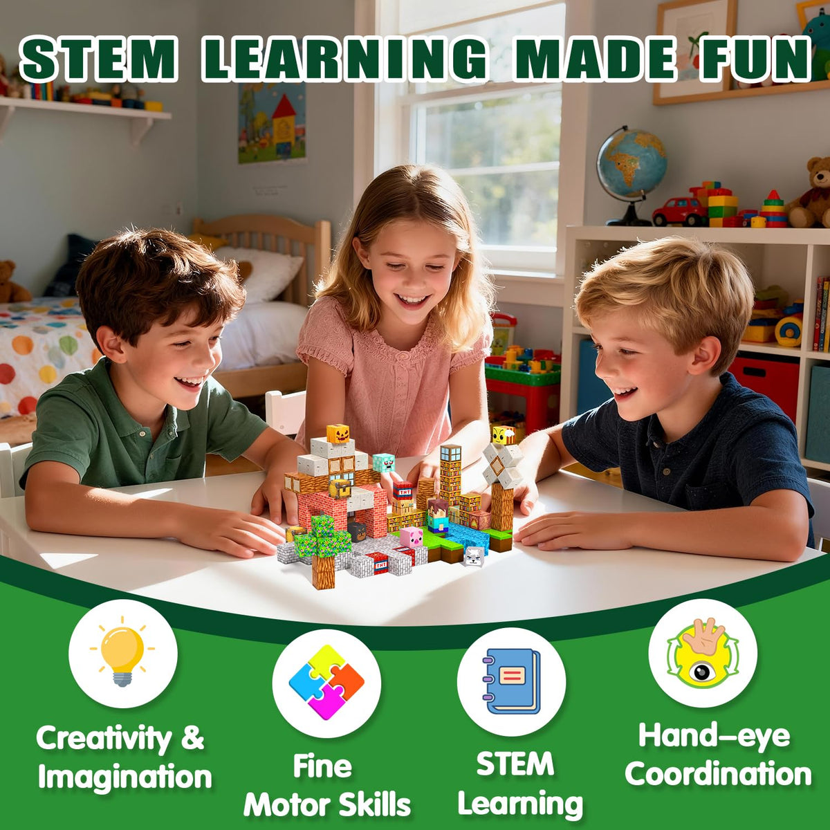 SSAWER colorful cubes support STEM learning through hands-on exploration.