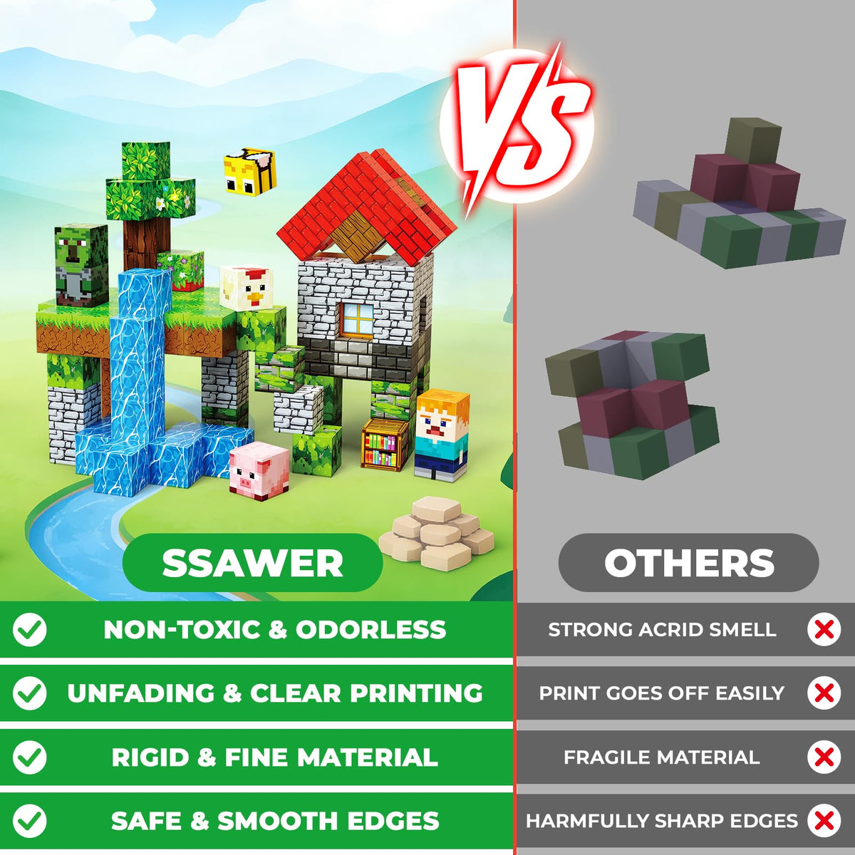 SSAWER colorful blocks to boost color recognition and spatial thinking