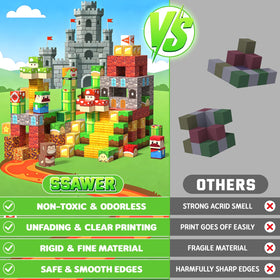 SSAWER blocks made from durable ABS material withstand frequent play