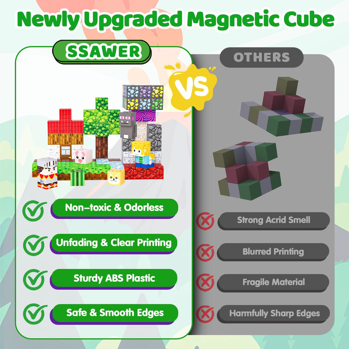 SSAWER blocks feature eight magnetic contact points for stronger connections