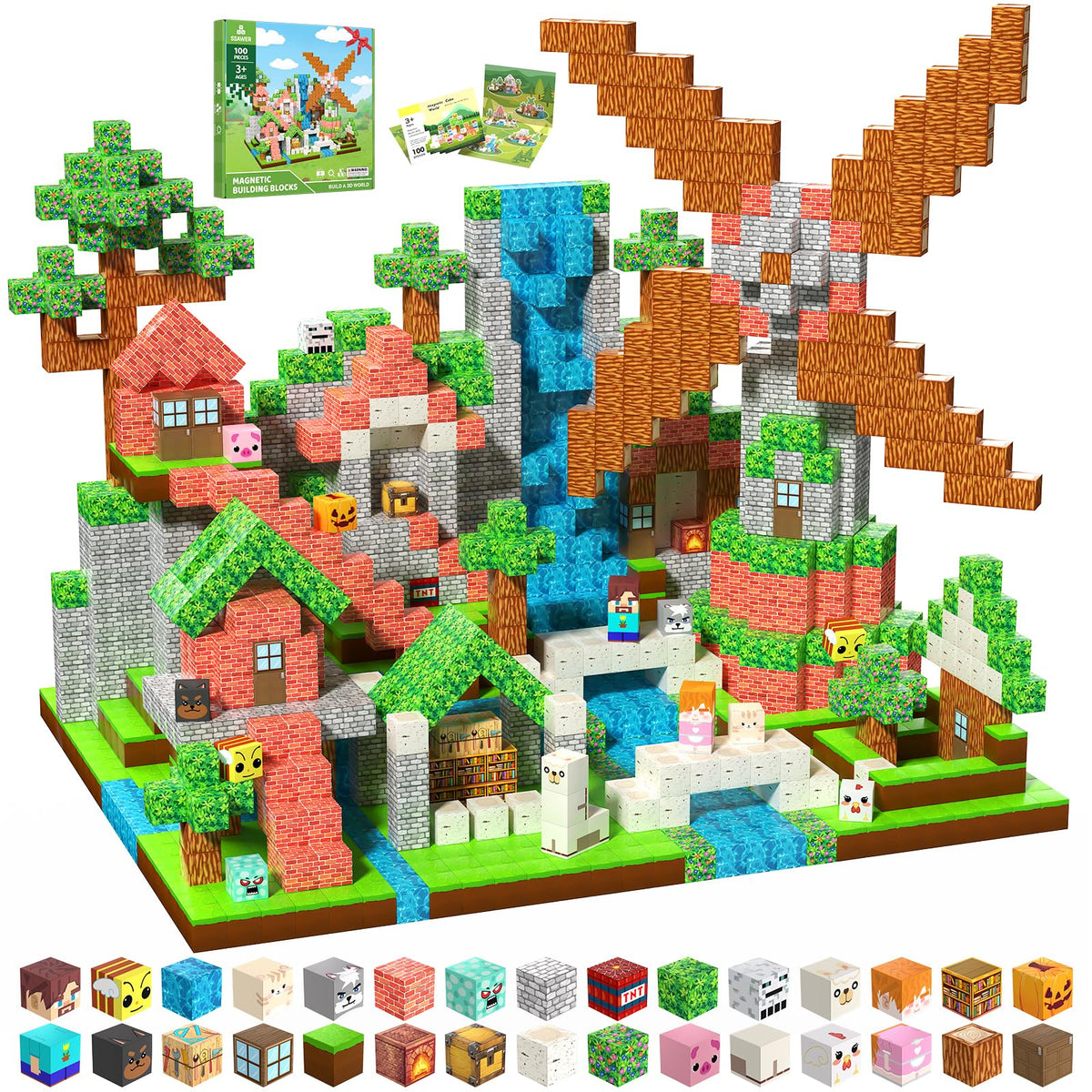 SSAWER Magnetic Blocks forest house set sparks imaginative play and STEM exploration.