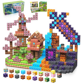 SSAWER magnetic blocks forest scene with knight and princess supports imaginative play and fine motor skills.