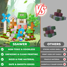 SSAWER blocks enable creative assembly during quiet play with family.
