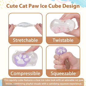 Ssqauvig soft squeeze texture with ice-like appearance for sensory engagement