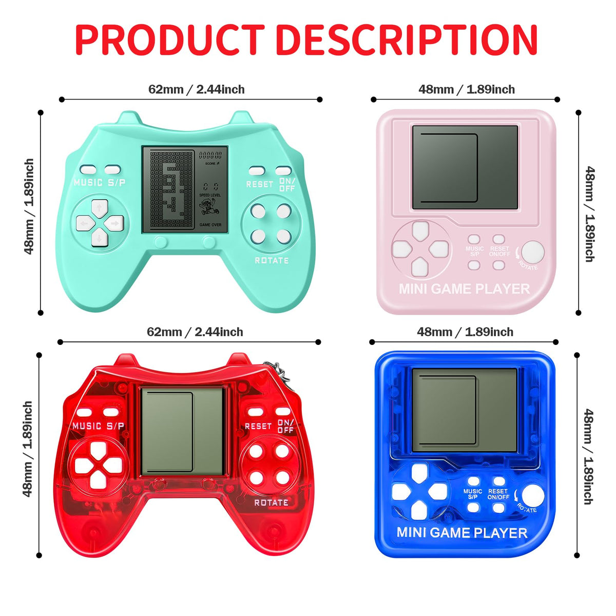 SSRMX arcade mini game keychain – durable, portable party accessory