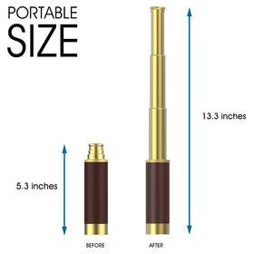 SSZS collapsible spyglass zoomable monocular enables portable magnification on hikes.