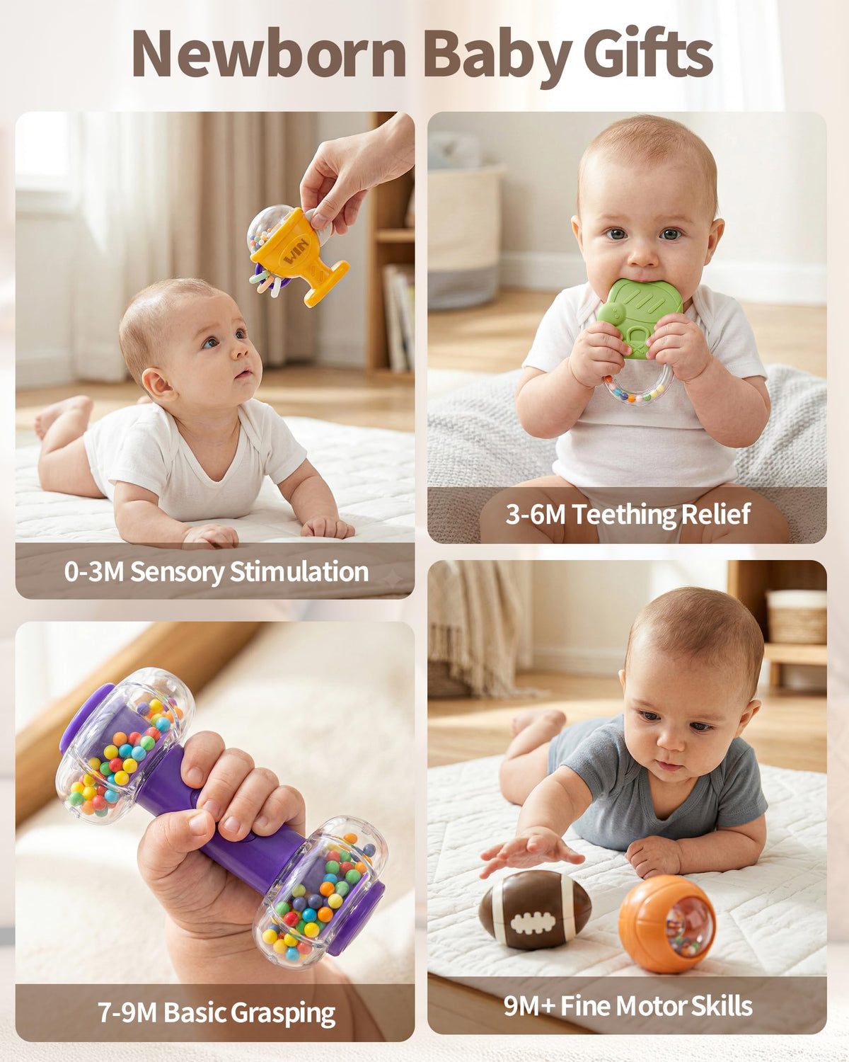 STACTCUTE silicone teething glove toy soothes gums safely during chewing.