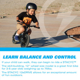 STACYC 12eDRIVE battery and frame enable up to an hour of riding.