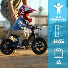 STACYC 12eDRIVE side profile shows compact size for small riders.