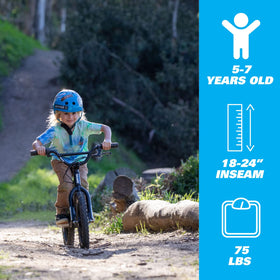 STACYC 16eDRIVE side profile emphasizes low center of gravity for stable learning.