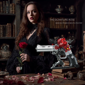 Close-up of STADREWVY red roses on the gun detail for visual richness