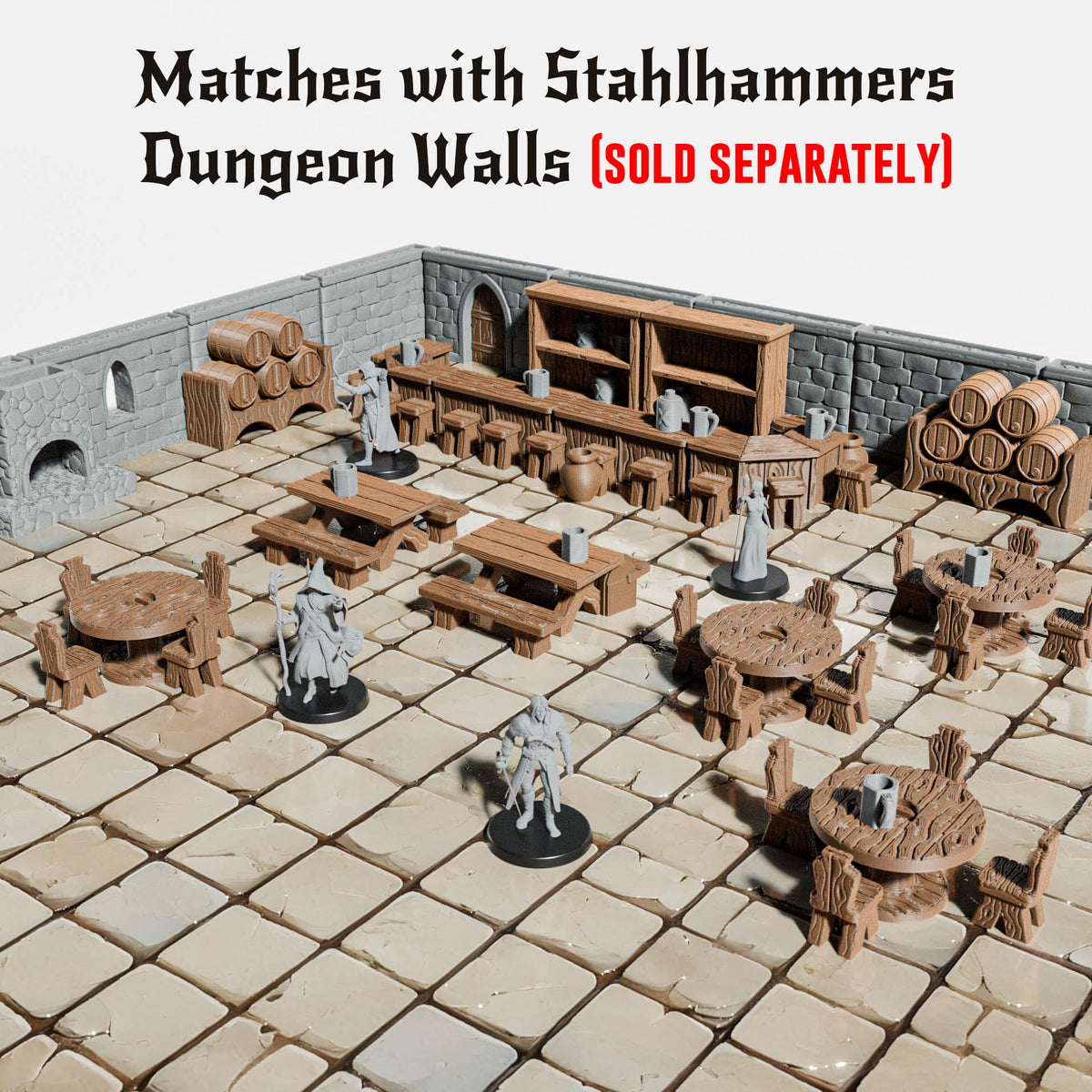 STAHLHAMMERS fireplace creates a cozy focal point for tavern scenes.