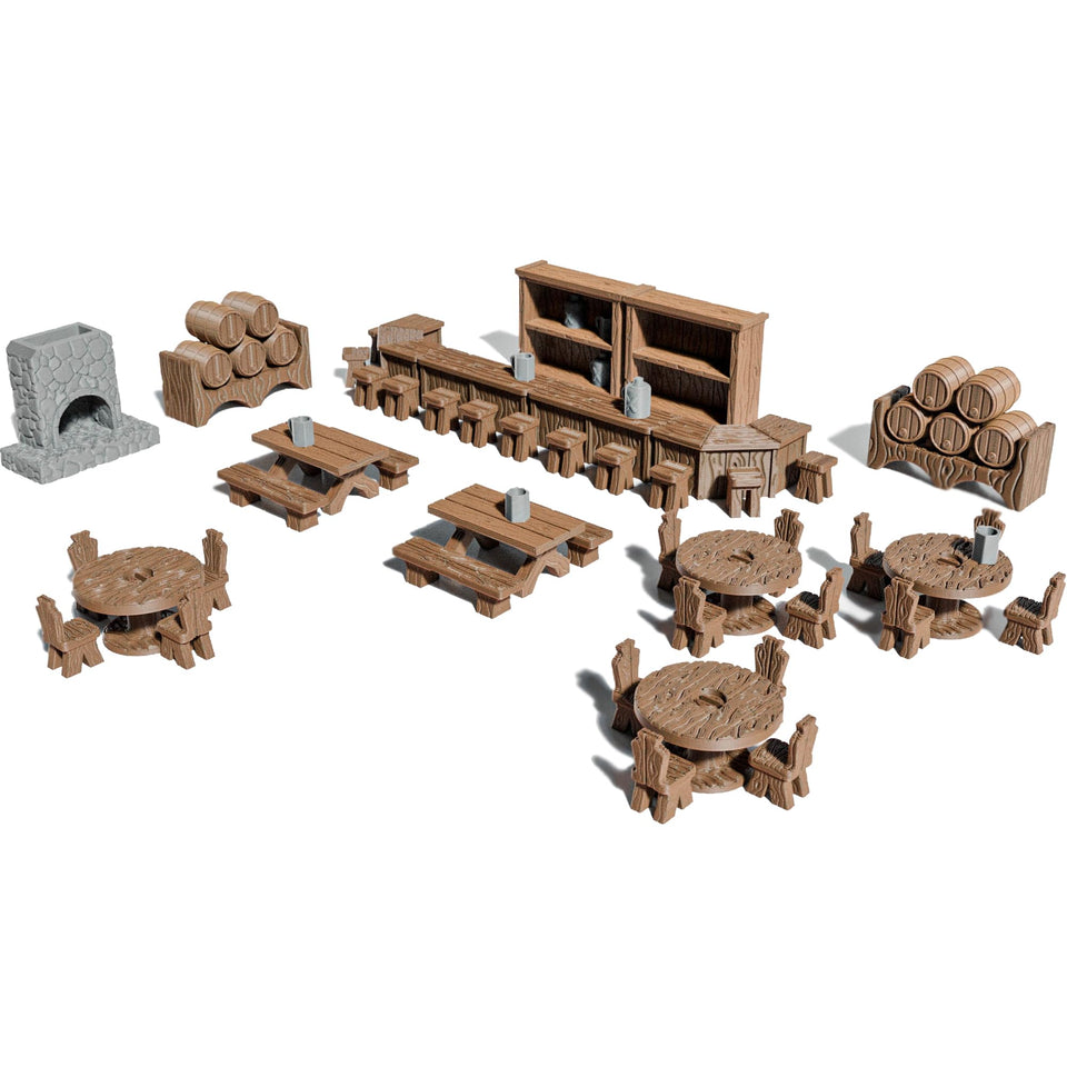STAHLHAMMERS tavern tables for immersive 28mm RPG sessions.