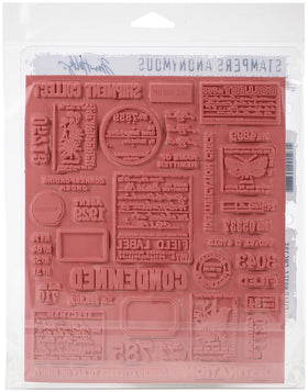 Tim Holtz Field Notes motifs provide versatile designs for layered textures in craft projects.