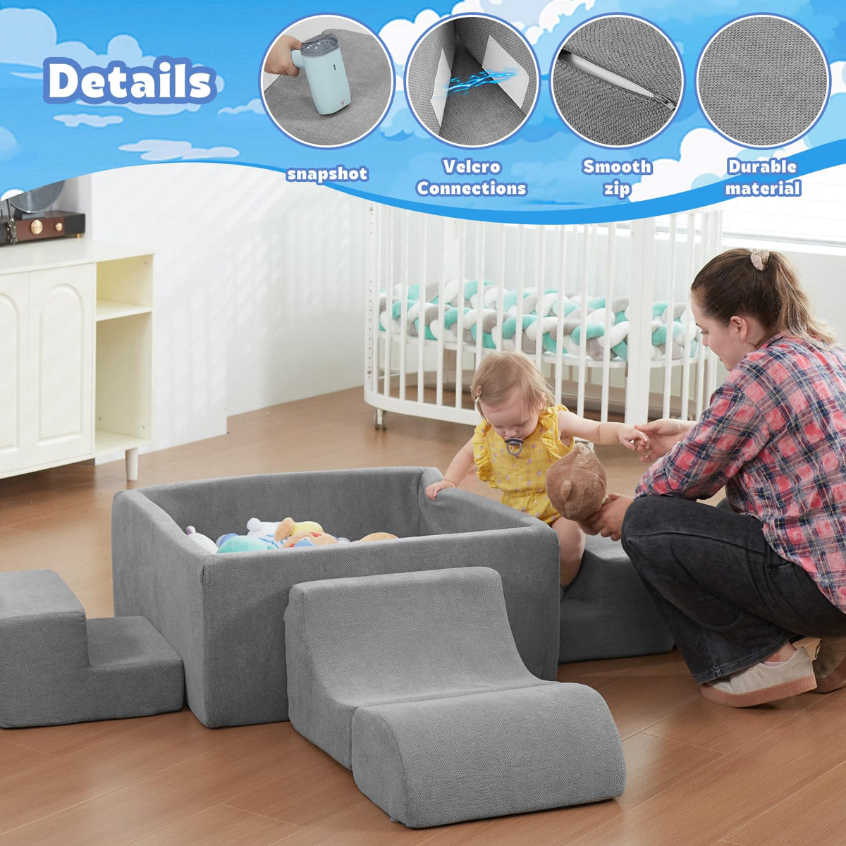STAOLENE foam blocks with ramps improve balance and coordination during play.