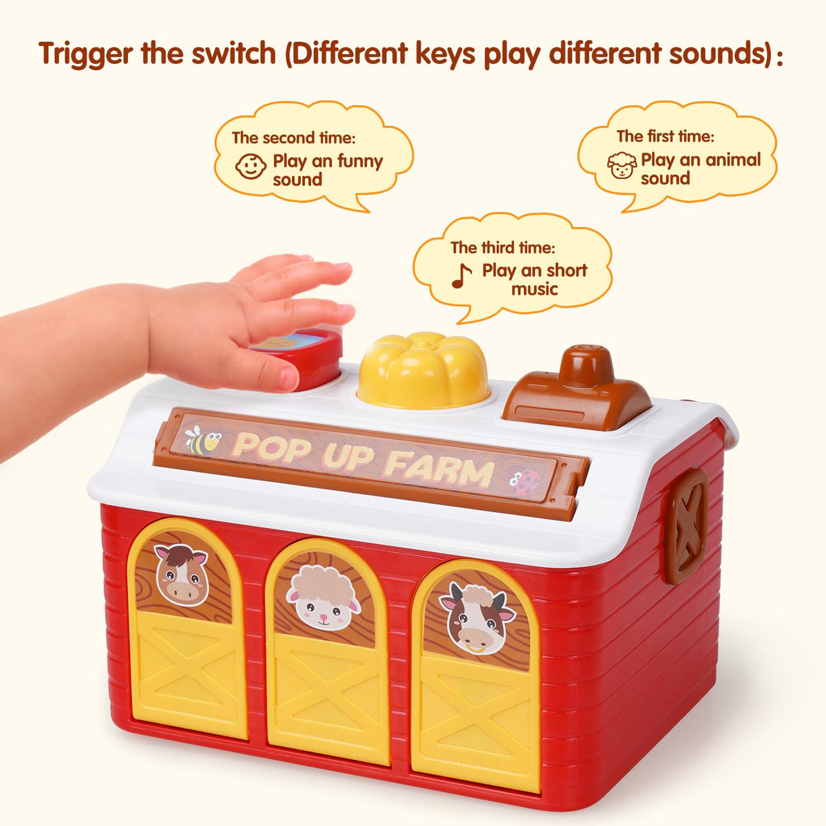 STAPAW pop-up toy in game mode with lights guiding to hidden animals.