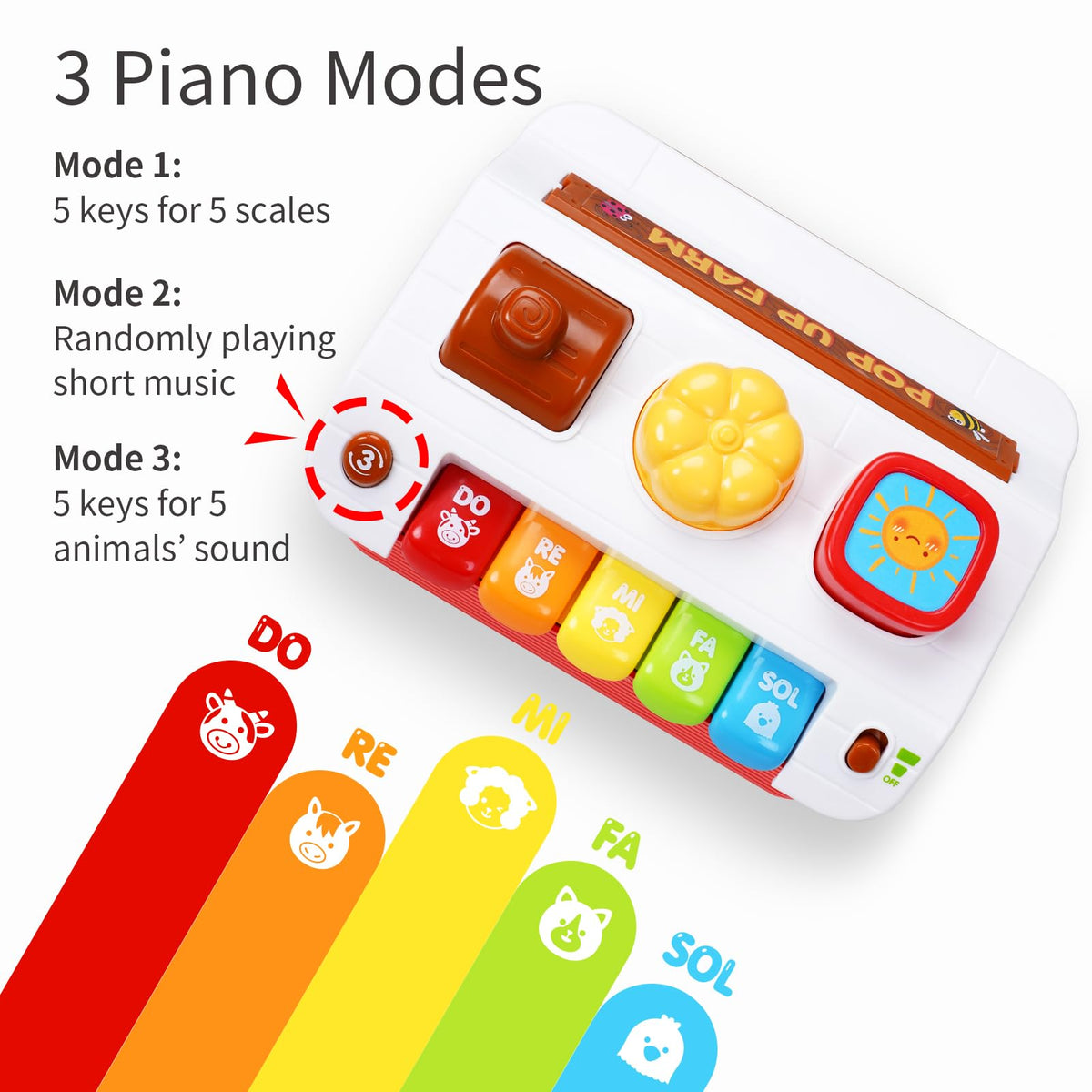 STAPAW pop-up toy in quiet mode without battery or music for calm play.