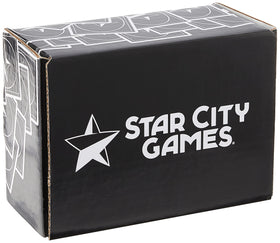 Star City Games gold collection card box exterior for MTG storage.