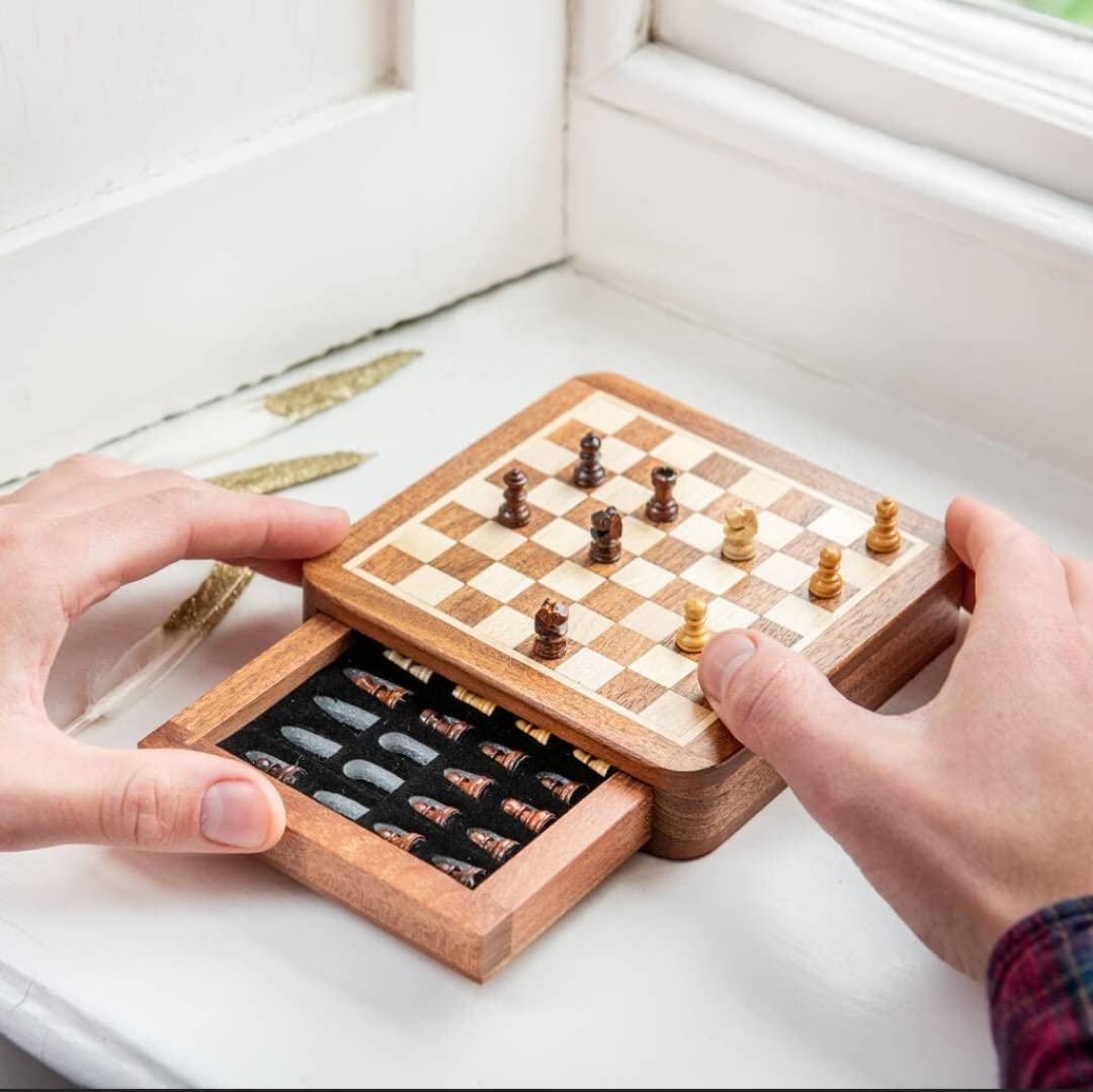 Star International handmade luxury chess set with rosewood box for elegant display