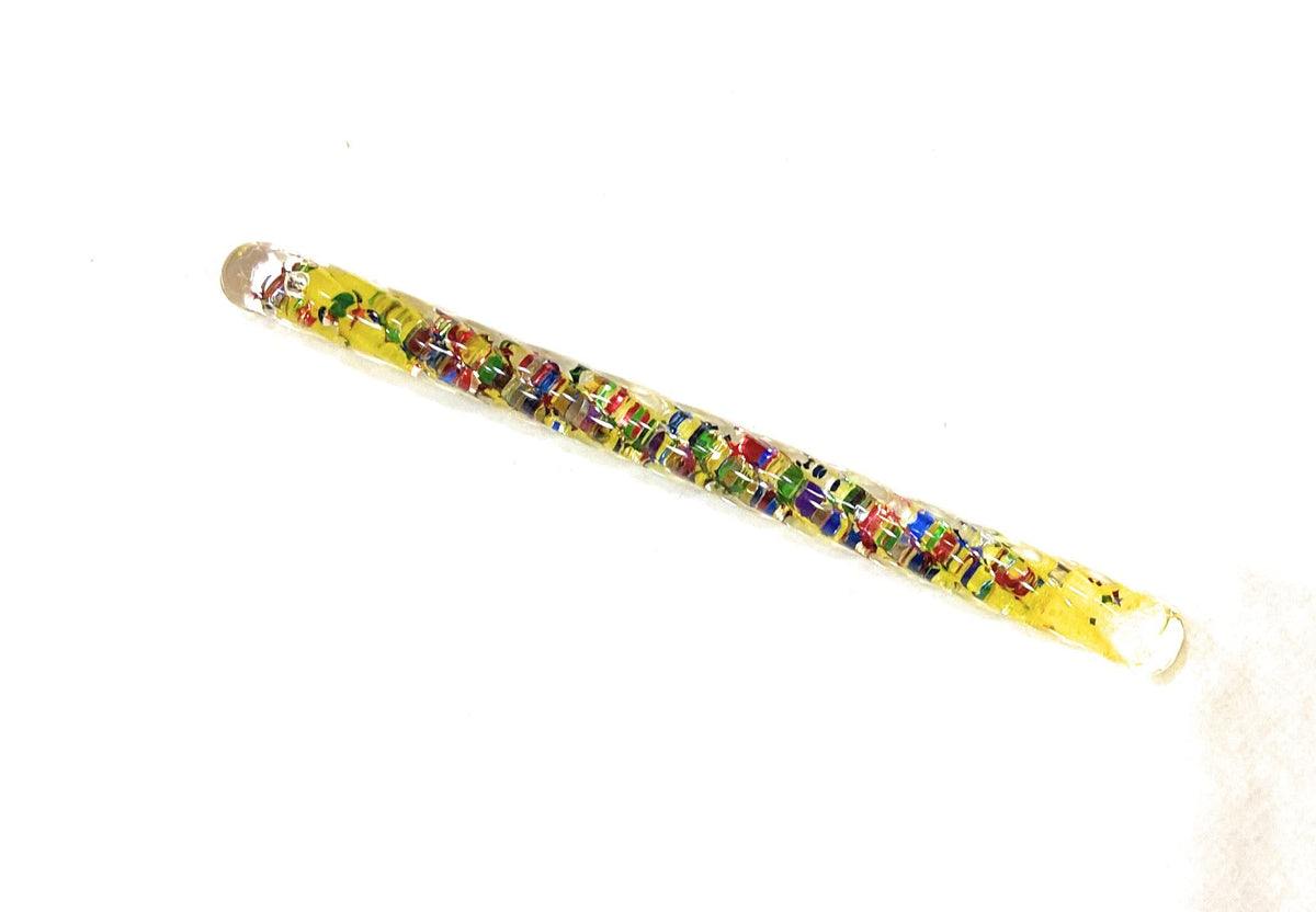 Star Magic Mini Spiral Glitter Wand with clear plastic body and swirling glitter.
