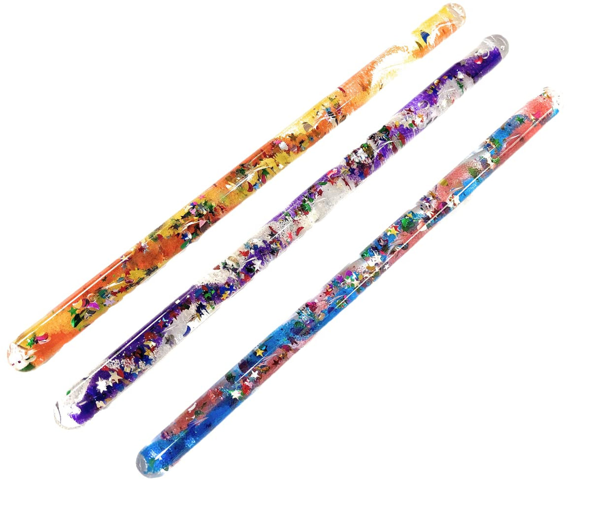 Star Magic Spiral Glitter Wands 3-pack for sensory play