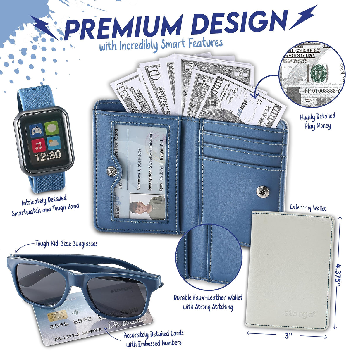 Star Princess play credit cards and ID for mature-feeling pretend scenarios.