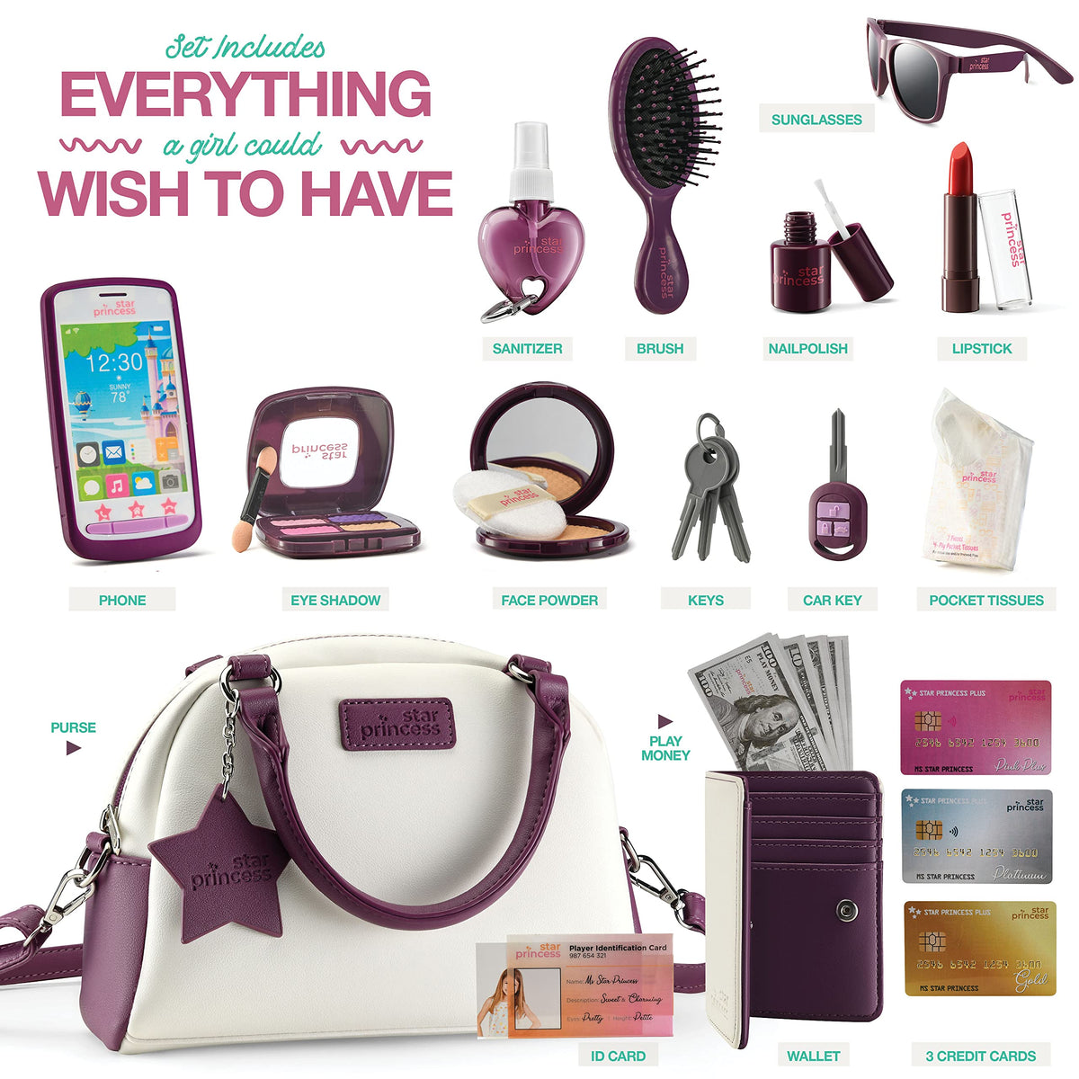 Star Princess dress-up setup with accessories ready for playtime