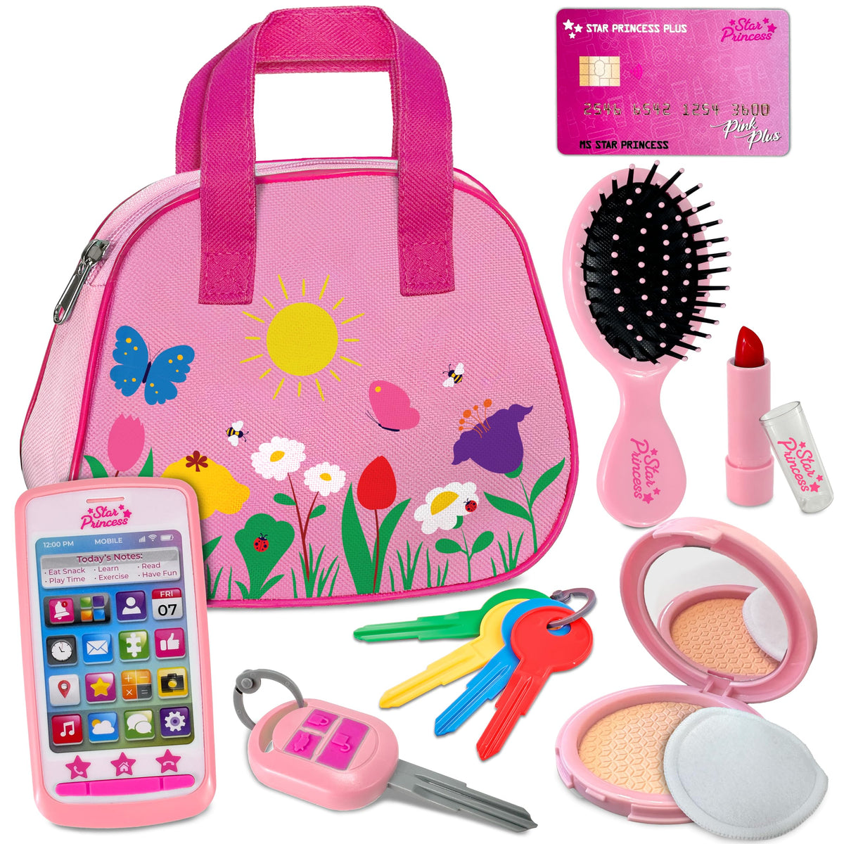 Star Princess Play Purse pink, kid-friendly, perfect for imaginative pretend play.