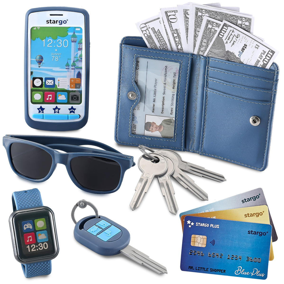 Star Princess play wallet with money for imaginative role play.