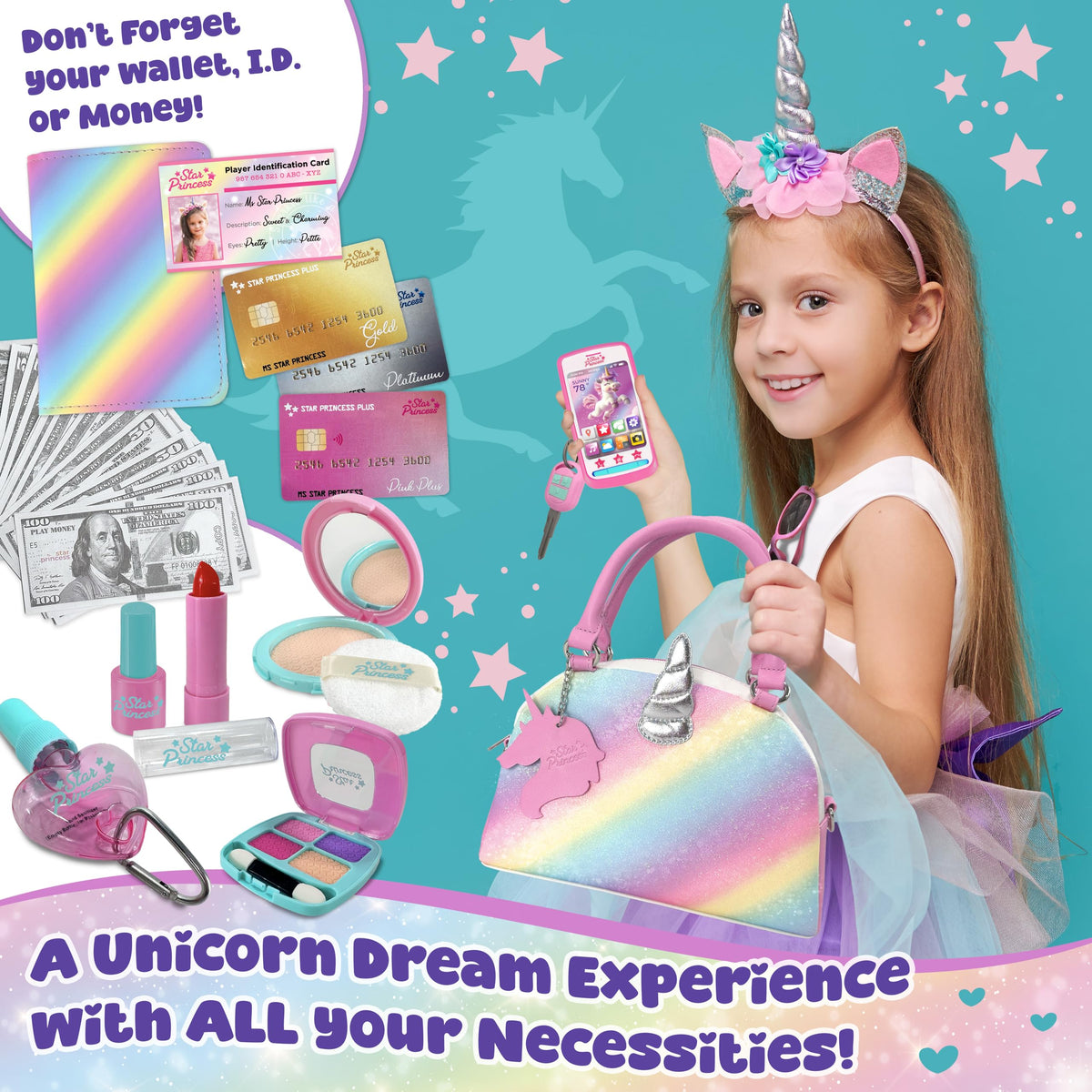 Star Princess pretend smartphone toy for safe, quiet role play.