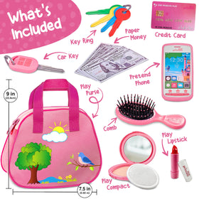 Star Princess purse contents highlight keys, wallet, and pretend phone for role-play
