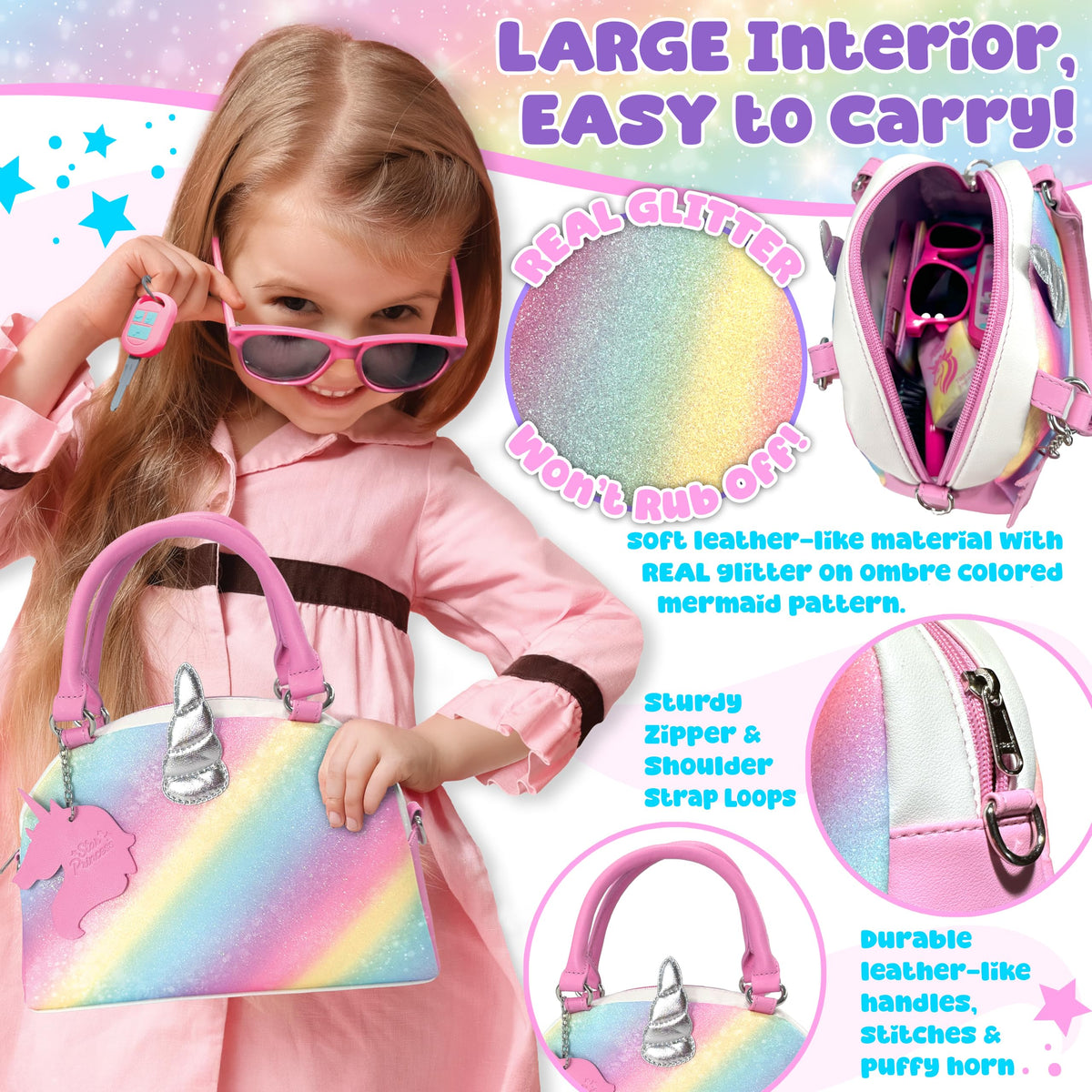 Star Princess matching wallet and purse set for coordinated pretend outfits.