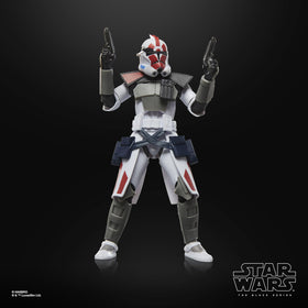 Star Wars ARC Trooper Infiltrator blaster accessory included for authentic display.