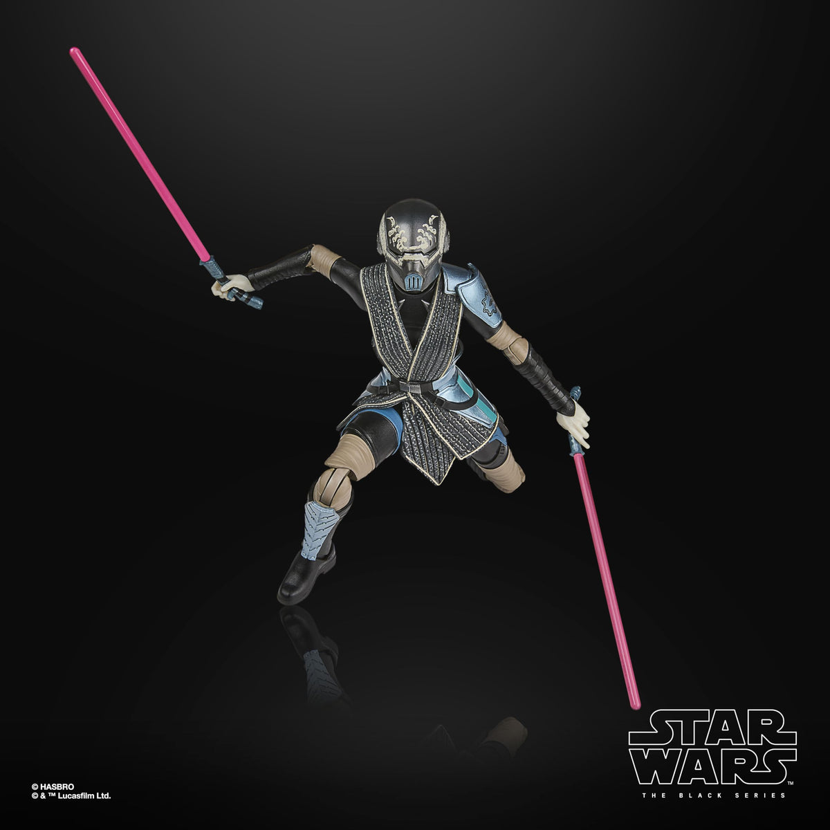STAR WARS The Black Series Asajj Ventress sculpt and deco reflect series fidelity.