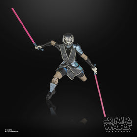 STAR WARS The Black Series Asajj Ventress sculpt and deco reflect series fidelity.