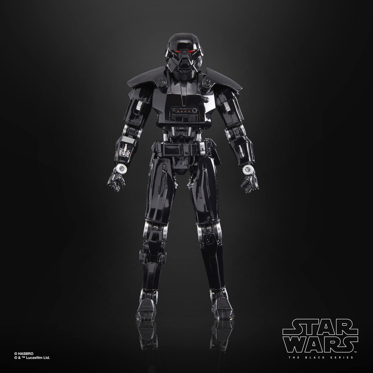 STAR WARS Black Series Dark Trooper poseable head for versatile display options.